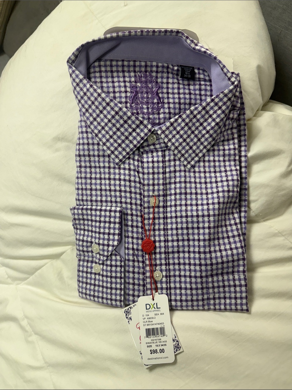English Laundry Purple Gingham Dress Shirt